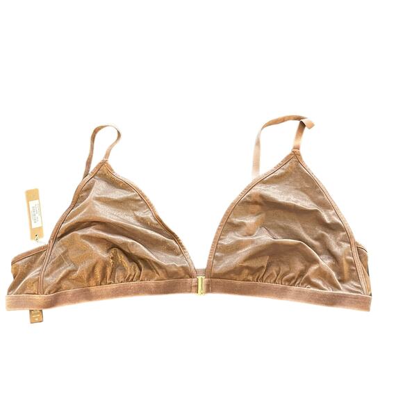 NWT SKIMS Glissenette Triangle Bralette Size 4X JASPER/GOLD - Picture 4 of 8